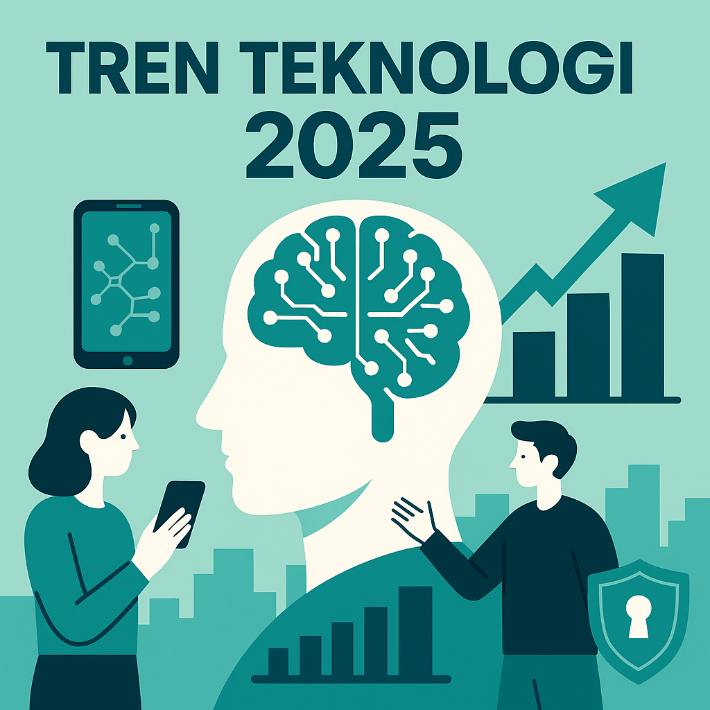 Ilustrasi AI dan tren teknologi 2025